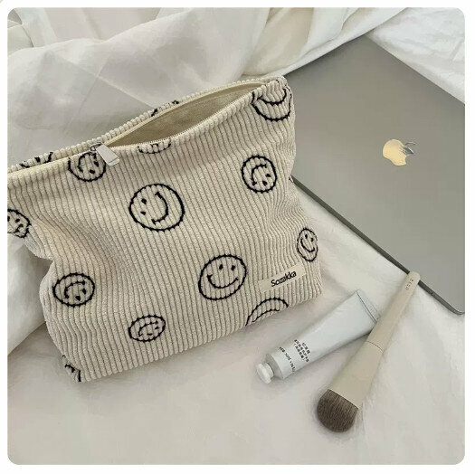 Popular portable travel cosmetic bag, toiletry bag storage bag [off-white smiley face]