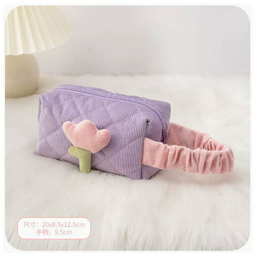 Hot Recommended Portable Cosmetic Bag Wrist Bag [Fantasy Purple Small]
