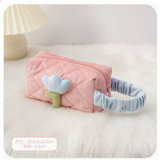 Hot Recommended Portable Cosmetic Bag Wrist Bag [Girl’s Pink Small Size]