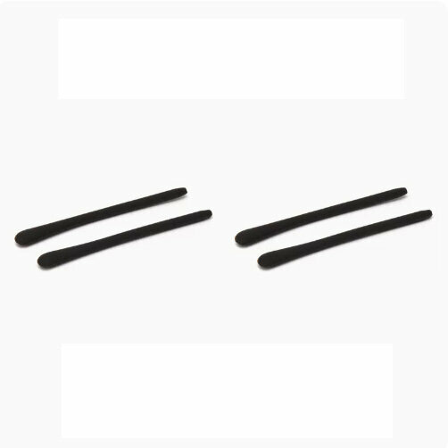 Hot Recommended [2 Pairs Pack] Silicone Ear Hook Holders for Glasses (Round Mouth Black - Lens Cloth Included)