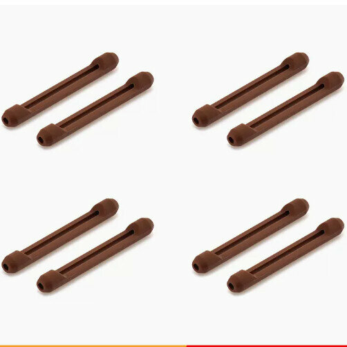 Hot Recommendation [Pack of 4] Silicone Ear Hook Holders for Glasses (Long Non-Slip Leg Covers Brown - Lenses Cloth Included)