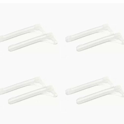 Hot Recommendation [Pack of 4] Silicone ear hook holders for glasses (triangular non-slip leg covers, transparent - glasses cloth included)