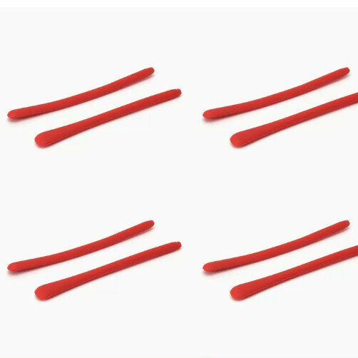 Hot Recommendation [4 Pairs Pack] Silicone Ear Hook Holders for Glasses (Round Hole Red - Lens Cloth Included)