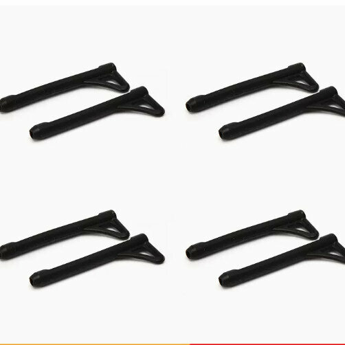 Hot Recommended [4 Pairs Pack] Silicone Ear Hook Holders for Glasses (Triangular Anti-Slip Leg Covers Black - Comes with Glasses Cloth)