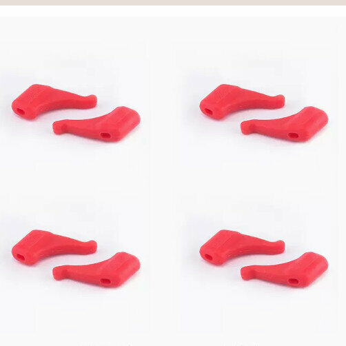 Hot Style [4 Pairs Pack] Anti-slip Ear Hook Holders for Glasses (F20 Anti-slip Cover for Glasses - Red)