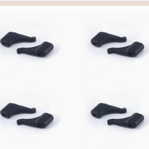 Hot style [4 pairs set] Anti-slip ear hook holders for glasses (F20 glasses anti-slip cover - classic black)