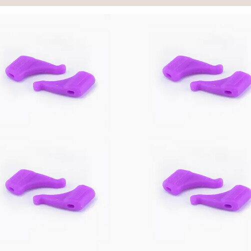 Popular [4 Pairs Pack] Anti-slip Ear Hook Holders for Glasses (F20 Anti-slip Cover for Glasses-Purple)