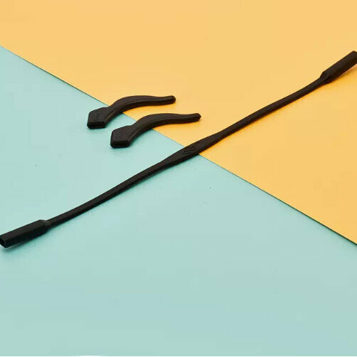 Popular glasses anti-slip rope ear hooks ([Children's Lanyard + Ear Hooks] Black + Glasses Cloth)