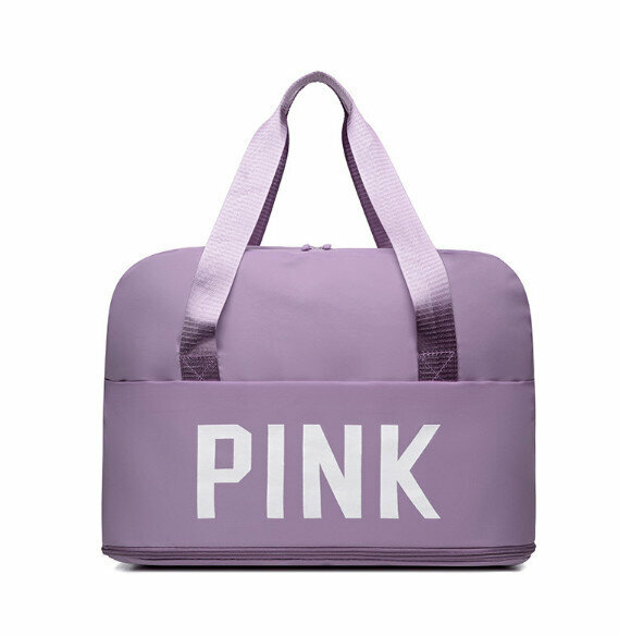 Popular lightweight dry and wet separation sports travel bag (light purple)