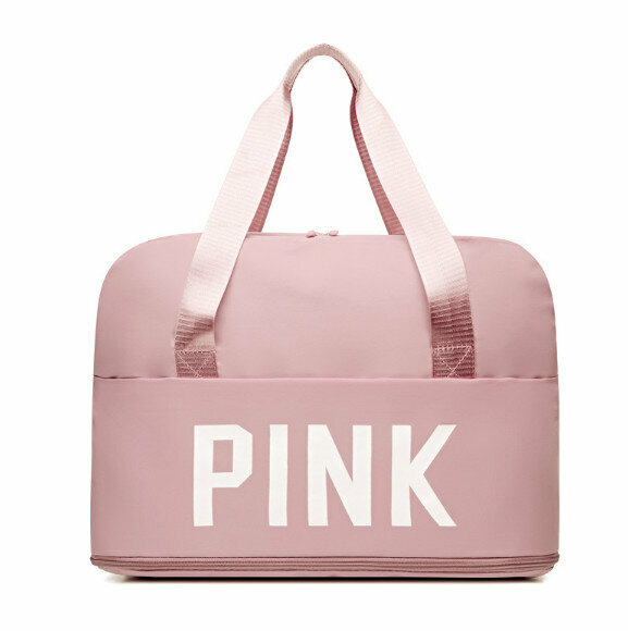 Popular lightweight dry and wet separation sports travel bag (pink)