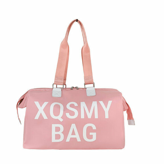Popular large-capacity printed portable travel bag (pink)