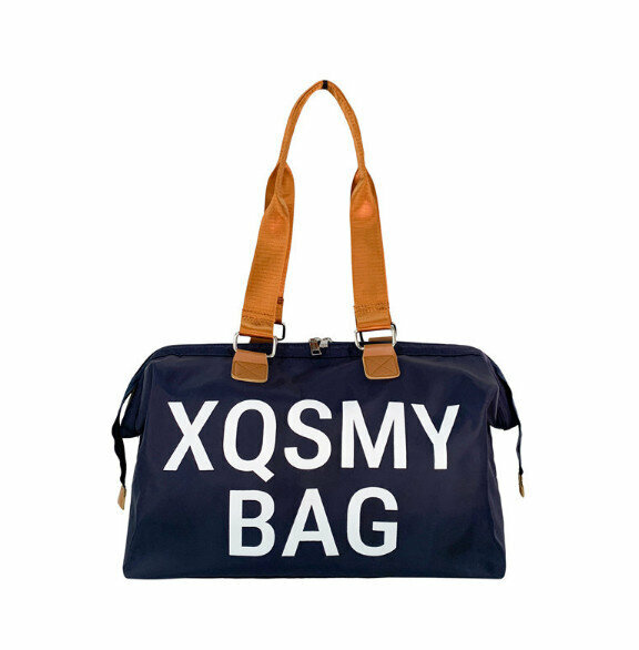 Popular large-capacity printed portable travel bag (navy blue)