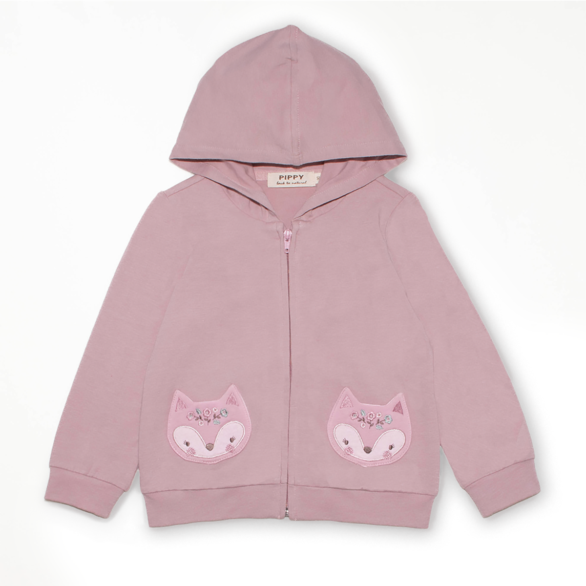 PIPPY 可愛小狐狸口袋連帽外套 粉