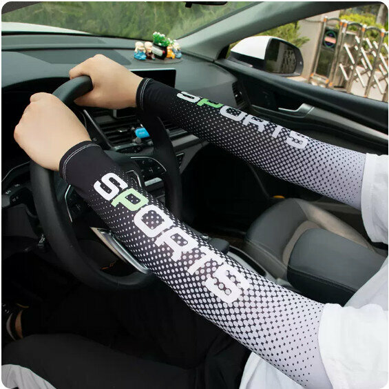 New summer outdoor ice silk sunscreen sleeves (grey) [one size fits all]