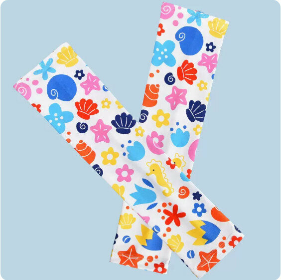 New summer children's sunscreen ice silk hand sleeves (cartoon style-Sea World)