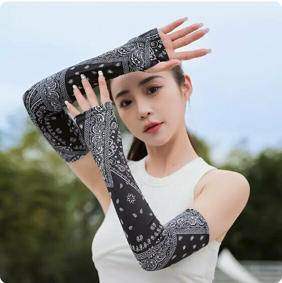 New summer ice sleeve sun protection arm sleeves (undercurrent cashew) [one size fits all]