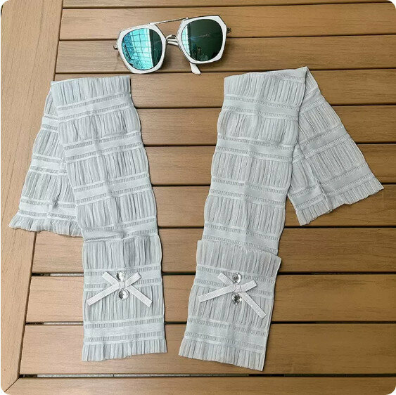 New summer ice silk sunscreen ice hand sleeves (grey) [one size fits all]