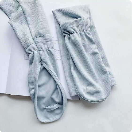New Summer Sunscreen Ice Silk Sleeves (Blue) [One Size]