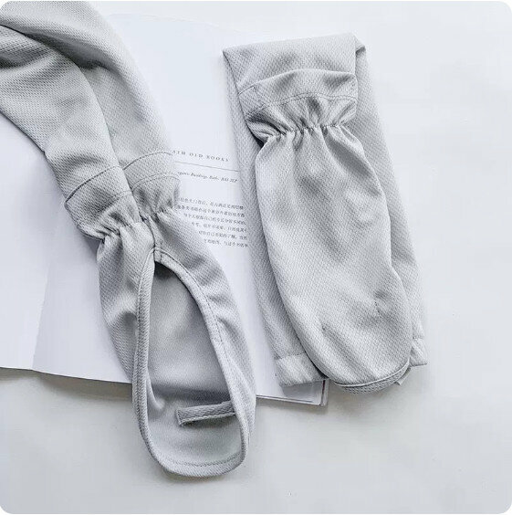 New summer sun protection ice silk hand sleeves (grey) [one size fits all]