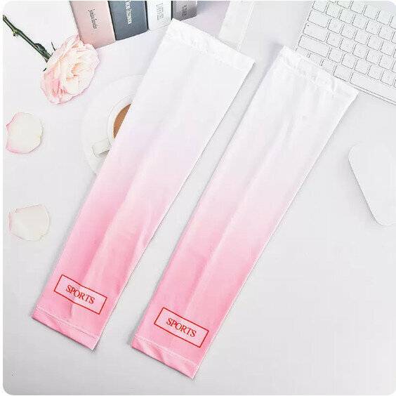 New summer gradient ice silk sun protection sleeves (pink) [one size fits all]