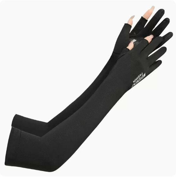 Hot Selling Summer Sunscreen Anti-Slip Two Finger Ice Sleeves (Black) [One Size Fits All]