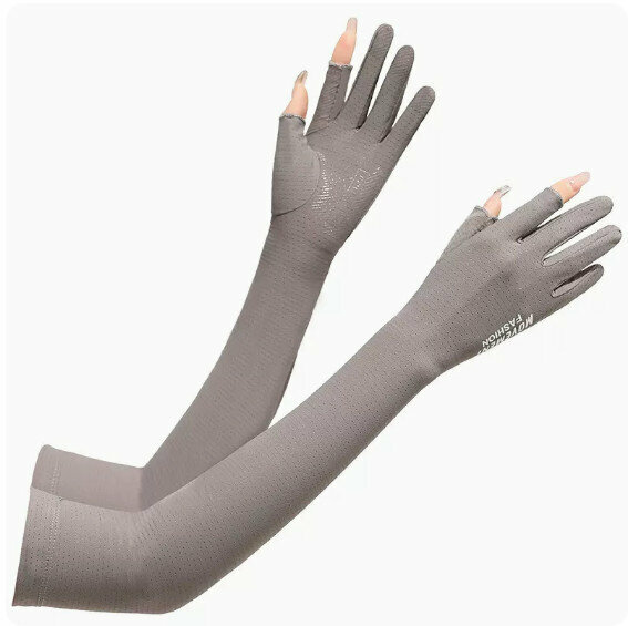 Hot selling summer sun protection anti-slip two-finger ice sleeves (grey) [one size fits all]