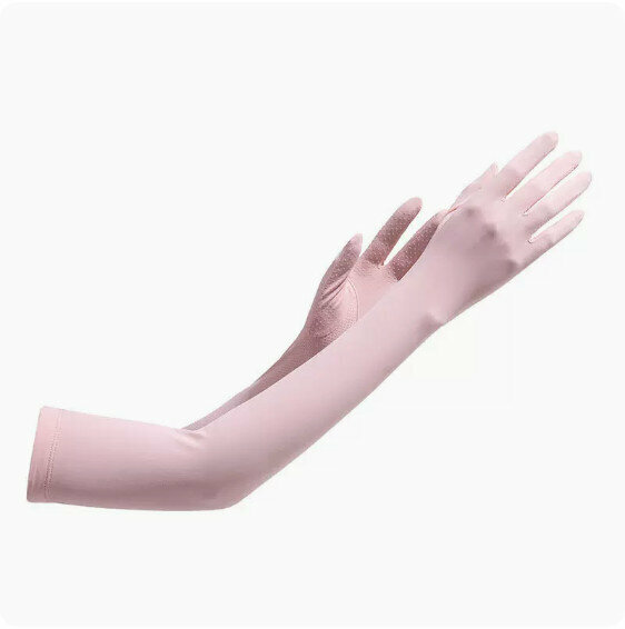 Hot selling summer thin sunscreen ice silk sleeves (rouge powder) [one size fits all]