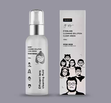 Hot selling new and old packaging shipped randomly Glasses cleaning fluid (high efficiency 120ml/bottle (2 pieces of suede lens cloth included)