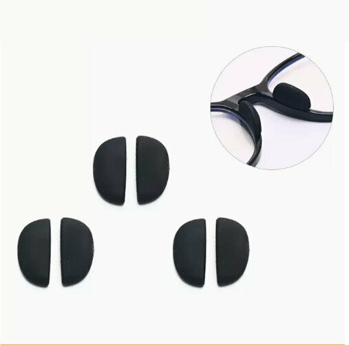 Hot Selling Eyeglass Accessories Nose Pads Snap-On [Type A Black [Pack of 3]]