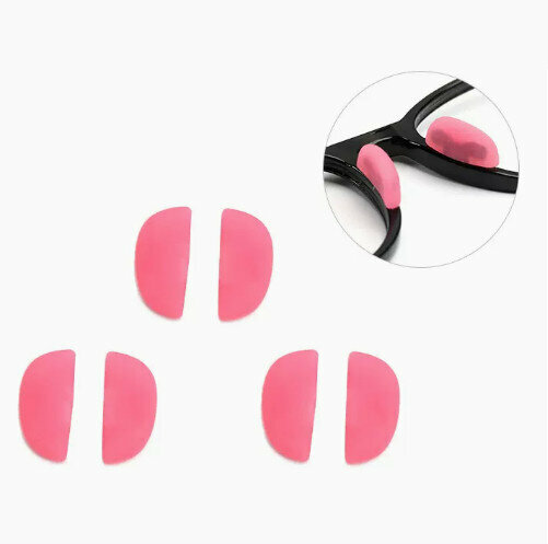 Hot Selling Eyeglass Accessories Nose Pads Snap-On [Type A Pink [Pack of 3]]