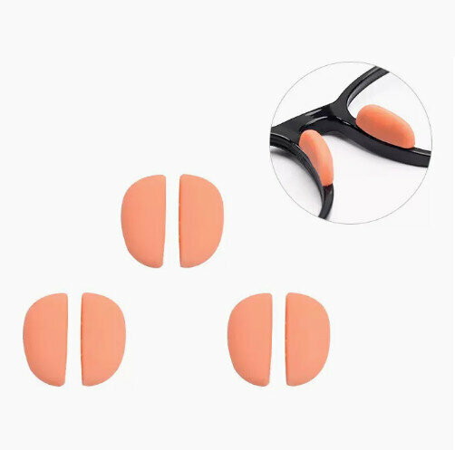 Hot selling glasses accessories nose pad snap-on type [A style pink and orange [3 pairs]]