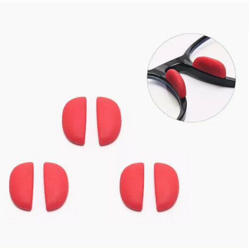 Hot Selling Eyeglass Accessories Nose Pads Snap-On [Type A Red [Pack of 3]]
