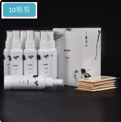 Hot selling glasses cleaning liquid (10 bottles + 5 suede lens cloths) (Specification: 1 bottle 60ML)