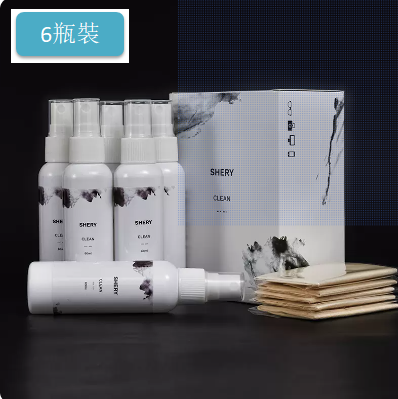 Hot selling glasses cleaning solution (6 bottles + 5 suede lens cloths) (Specification: 1 bottle 60ML)