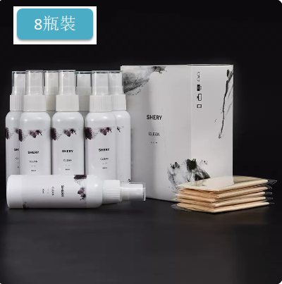 Hot selling glasses cleaning solution (8 bottles + 5 suede lens cloths) (Specification: 1 bottle 60ML)