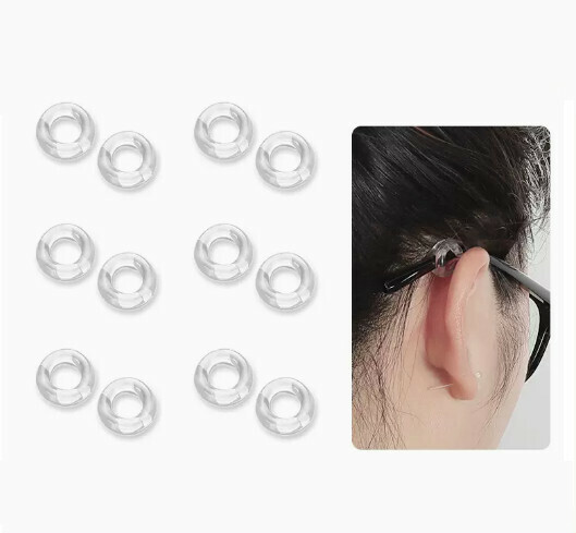 Popular anti-slip glasses cover and anti-falling ear hooks (transparent and more invisible - round 6 pairs)