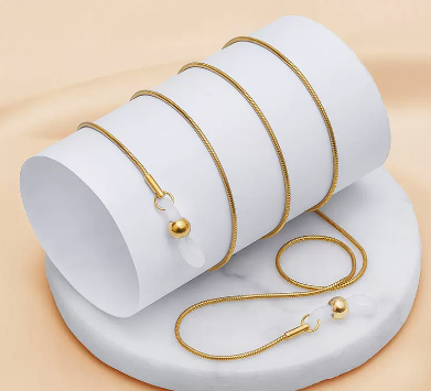 Popular glasses chain (snake bone chain gold)