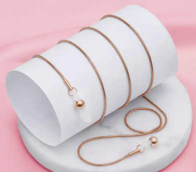 Popular glasses chain (snake bone chain rose gold)