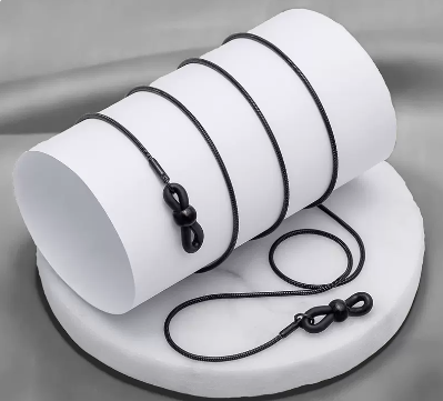 Popular glasses chain (snake bone chain gun black)
