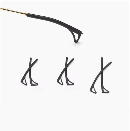 Hot style glasses anti-slip cover and anti-falling ear hooks [short style 2 pairs long style 1 pair (black)]