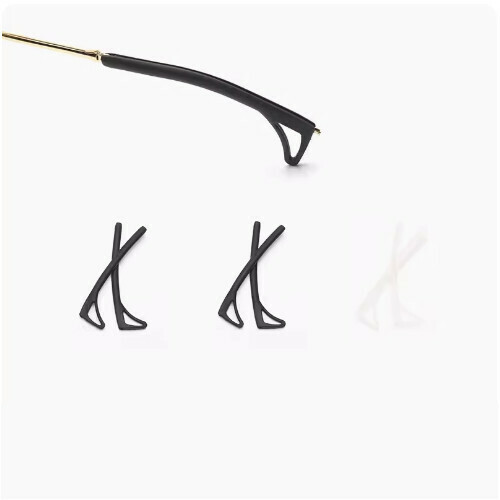 Hot style glasses anti-slip cover and anti-falling ear hooks [2 pairs of black and 1 pair of white (short style)]