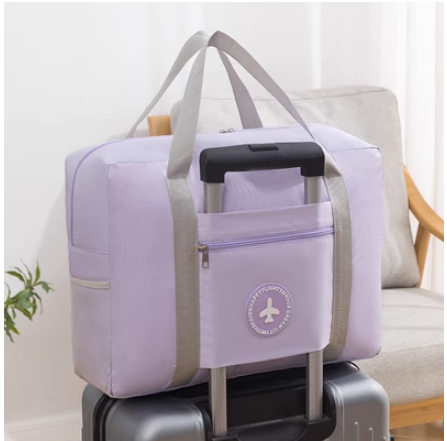 Hot style portable travel storage bag that can be used in trolley suitcases (light purple) (small size: 45*16*36cm [double-layer thickened])