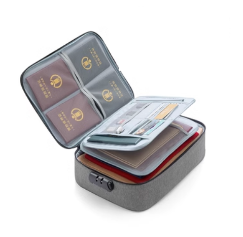 Popular ID storage bag (three layers [grey] with password lock - with card slot)