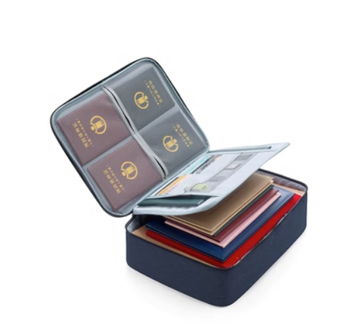 Popular ID storage bag (two layers [navy blue] without lock - with card slot)