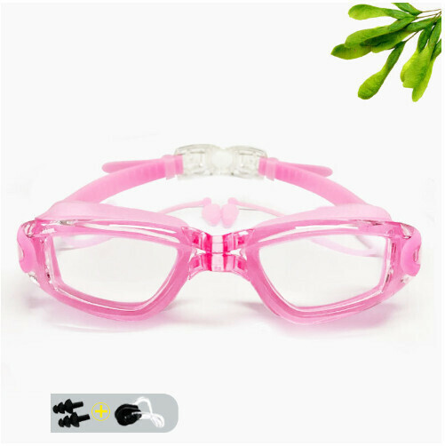 Popular high-definition waterproof and anti-fog men's and women's goggles (transparent pink)