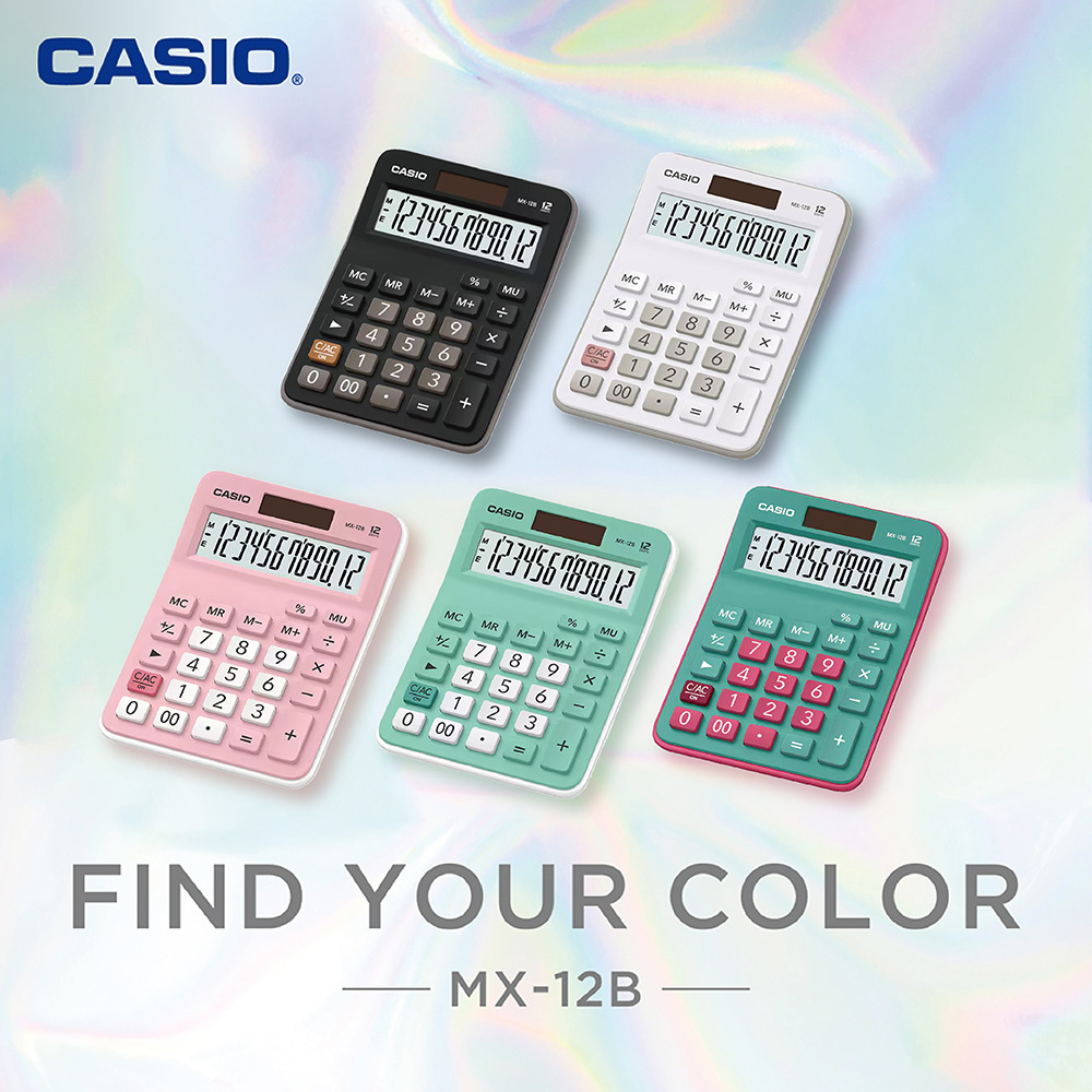 【CASIO 計算機】MX-12B 12位數 迷你桌上型 超大顯示幕 輕巧 獨立記憶體 商用計算機