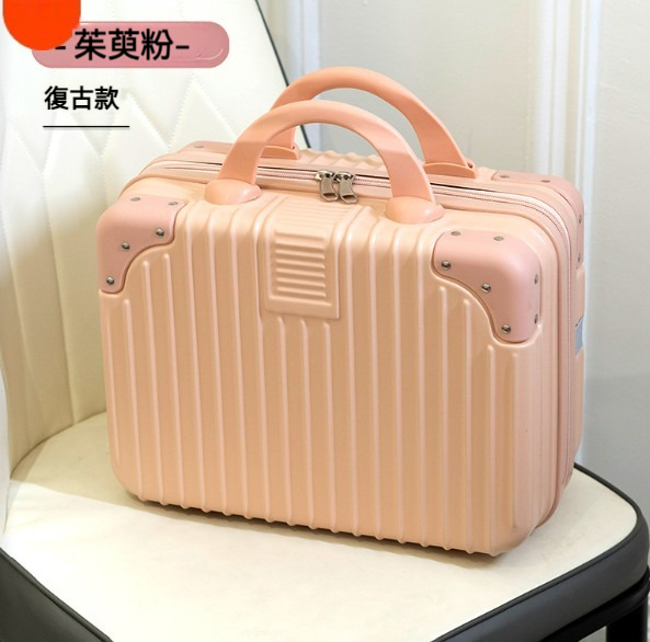 Popular small portable suitcase [14 inches] [Cornus powder [retro style]]