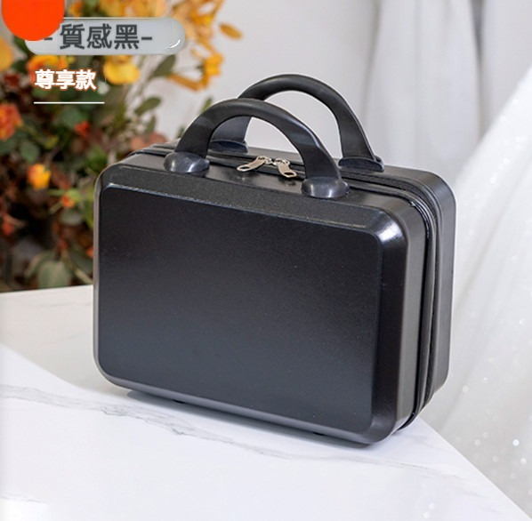 Popular small portable suitcase [14 inches] [Texture black [Exclusive model]]