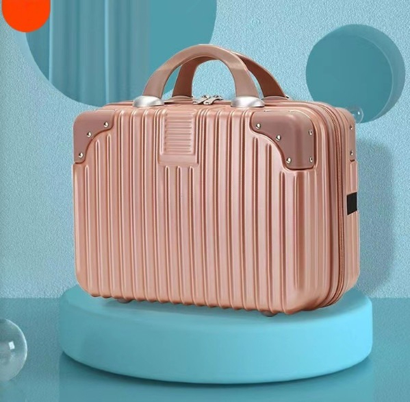 Popular small portable suitcase [15 inches] [Rose Gold [Retro Style]]