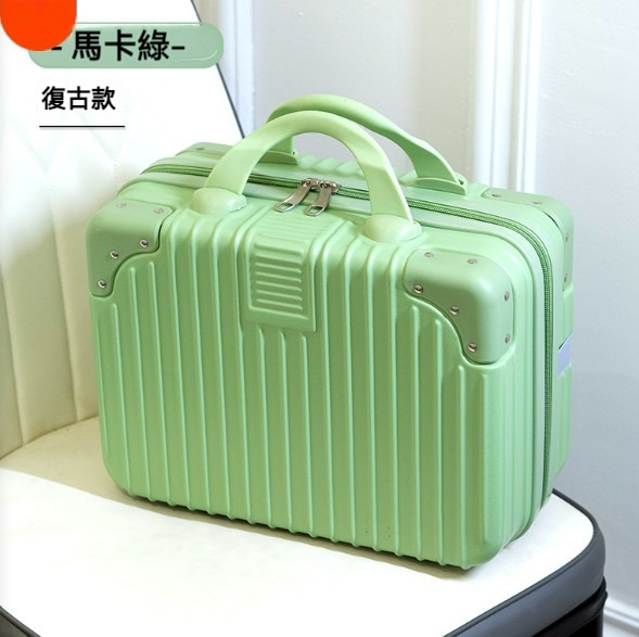 Popular small portable suitcase [15 inches] [Maca green [retro style]]